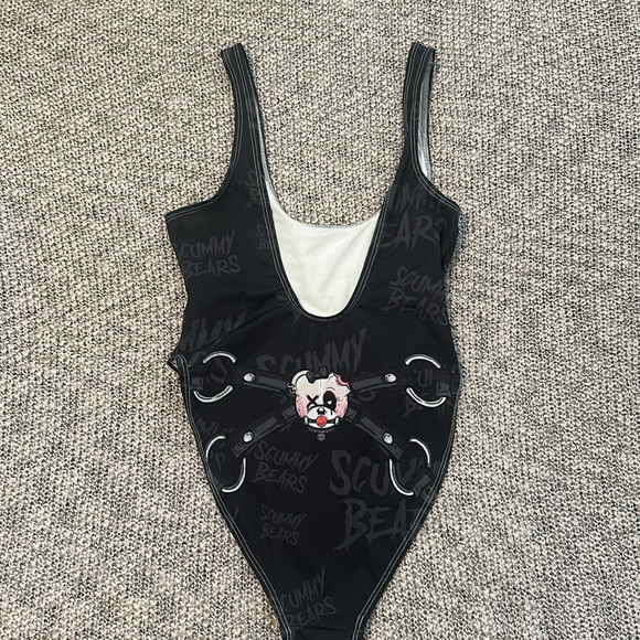 Scummy Bears “Goth AF” High Waisted Bodysuit - Picture 2 of 4